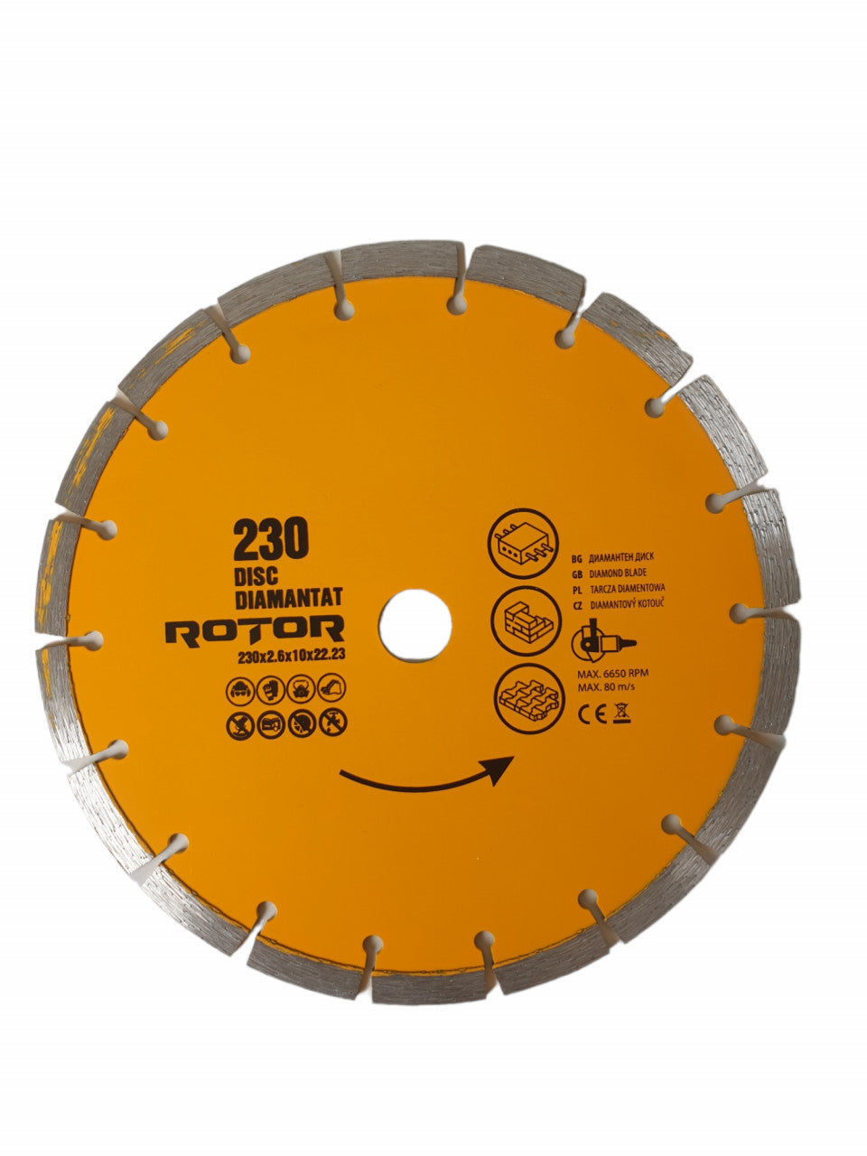 Disc Diamantat 230x2.6x10x22.23 Segmentat Rotor