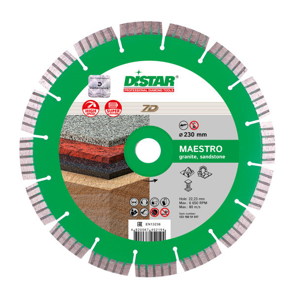 Disc diamantat Distar Maestro 125-230 mm, Segmentat, Granit