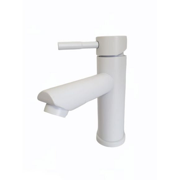 MIXXUS SUS-001-A WHITE baterie lavoar cu gura scurta din otel inoxidabil