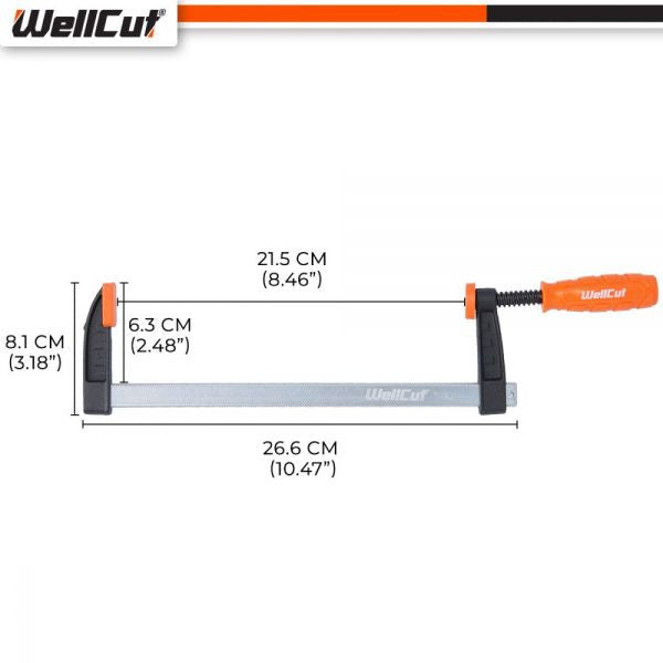 Clema de fixare stil F WELLCUT WC-FC1240, 120x400 mm, forta prindere 320 kg