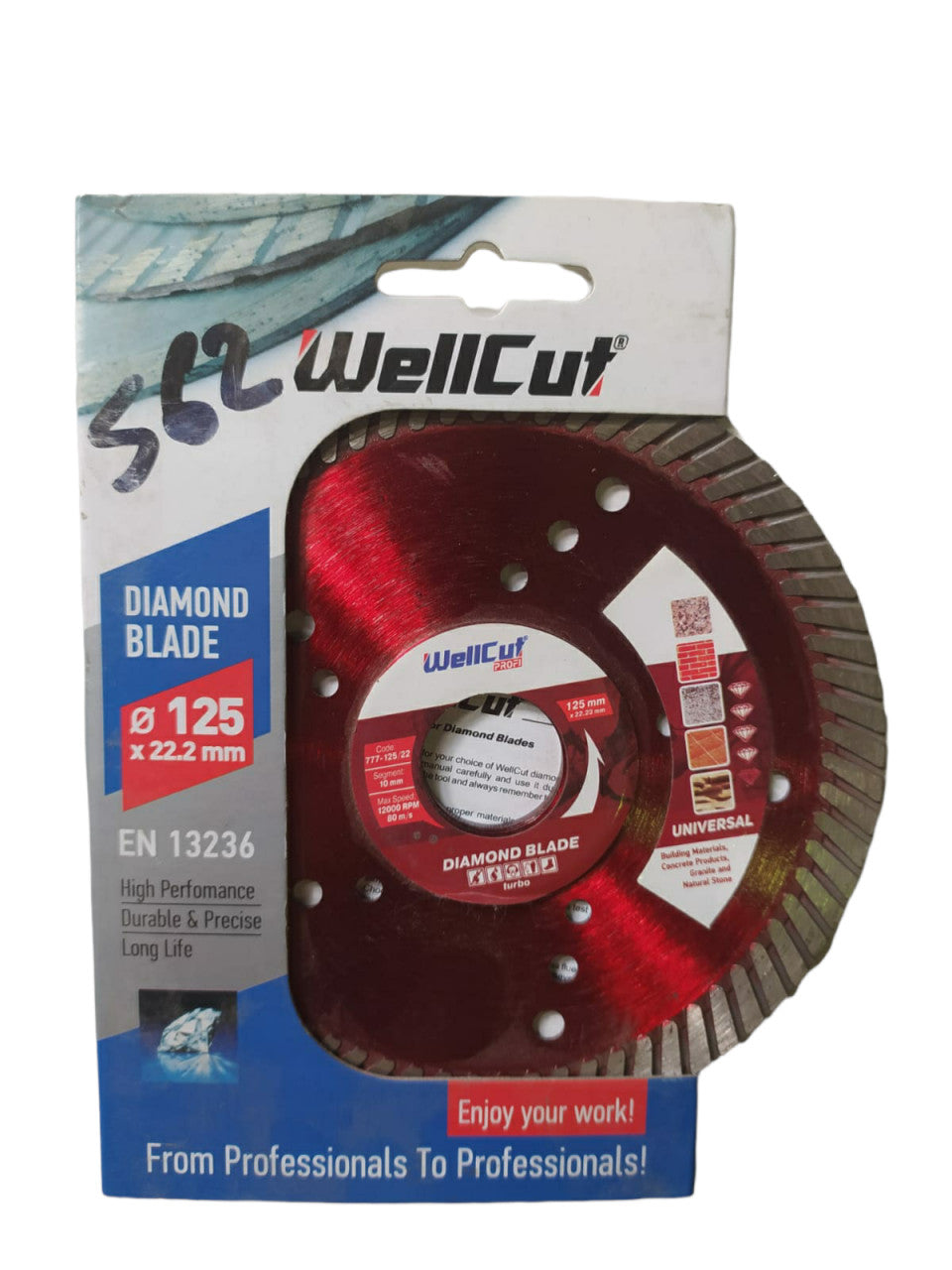 Disc Diamantat WellCut Profi 125 MM*10 MM*22.23 MM Turbo